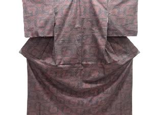 未使用品　有栖川文様織り出し手織り紬着物